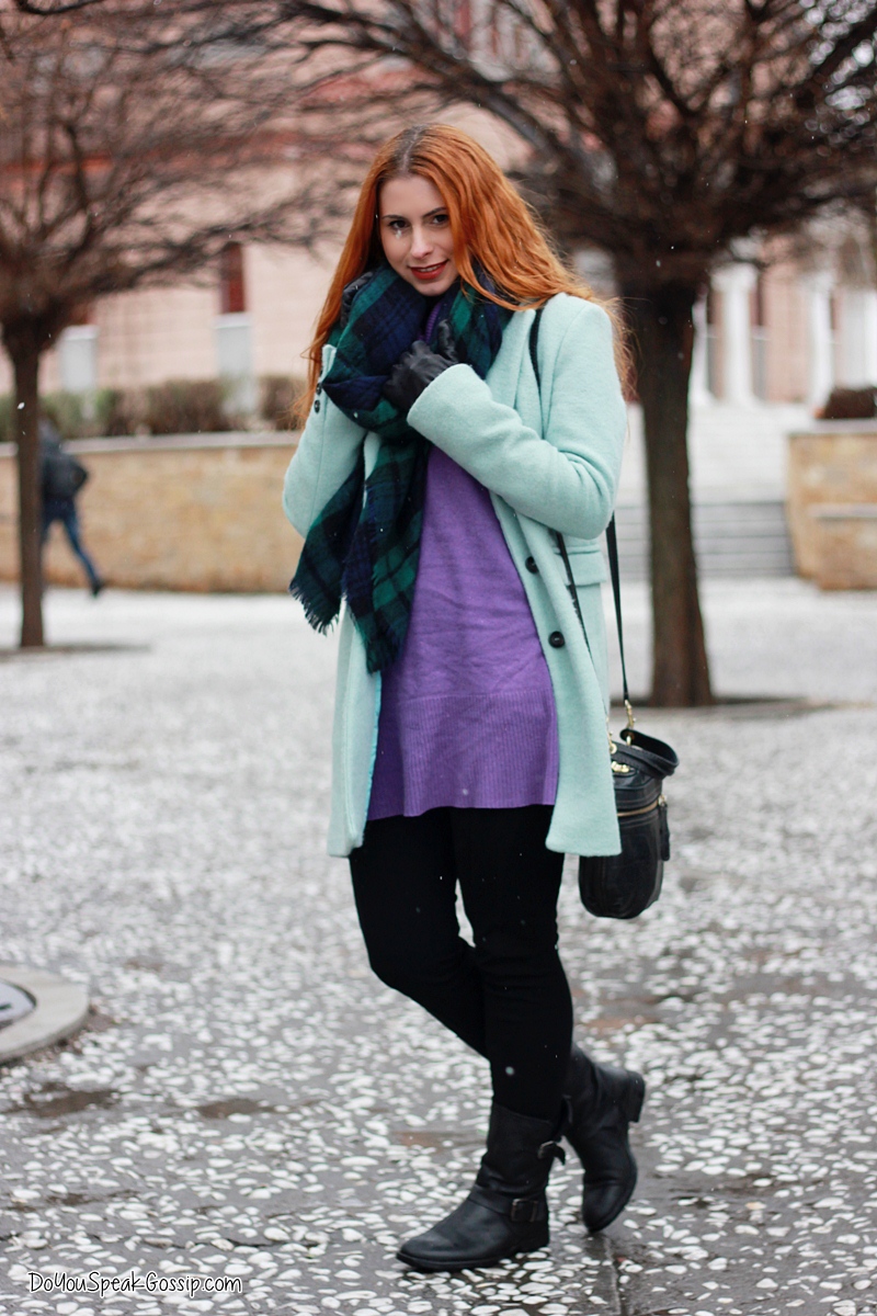 mint & purple outfit