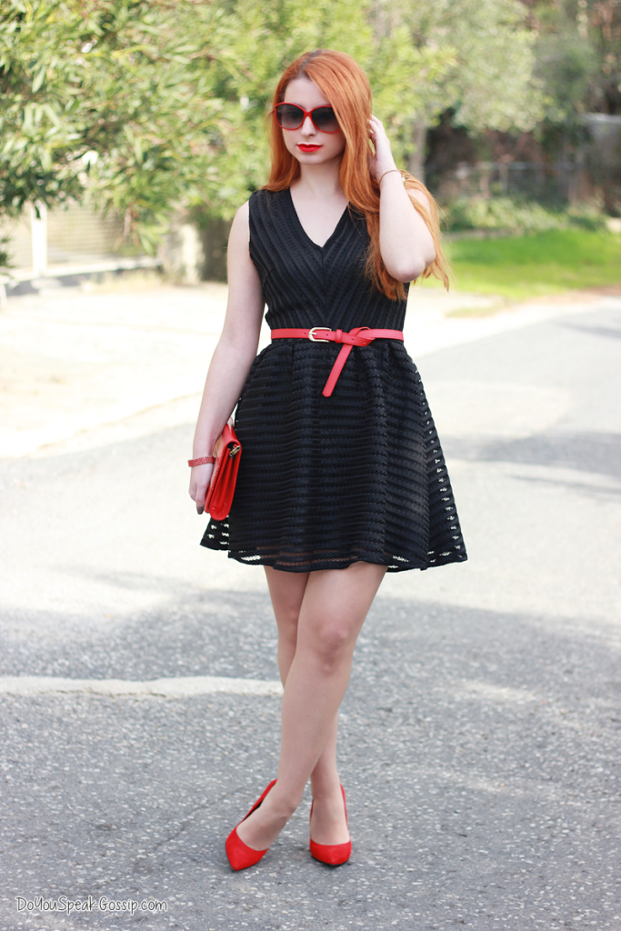 red and black christmas outfit