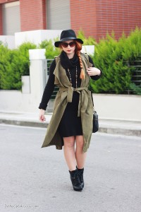 sleveless trench - knit sweater dress