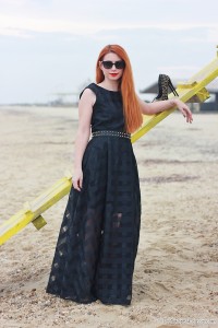 Rock princess - Greek blogger, maxi dress, sea